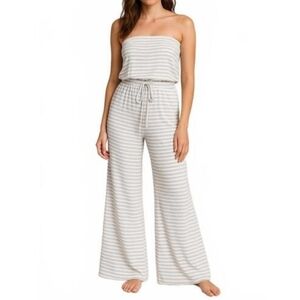 Beach Break Striped Off-Shoulder Jumpsuit